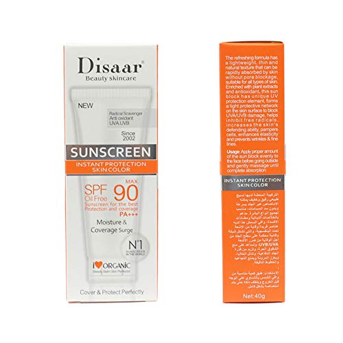 Crema facial para el cuidado de la piel SPF 90 sin aceite, antioxidante, UVA/UVB, 40 g, crema para el día contra el sol