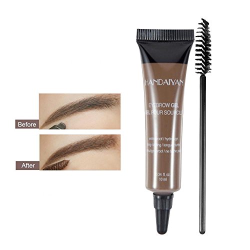 Crema para elineador de cejas con pincel, Gel profesional para cejas Ceja impermeable Ceja Gel de cejas Tinte Cejas Pincel Herramientas cosméticas(2)