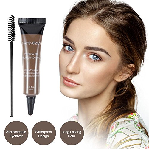 Crema para elineador de cejas con pincel, Gel profesional para cejas Ceja impermeable Ceja Gel de cejas Tinte Cejas Pincel Herramientas cosméticas(2)