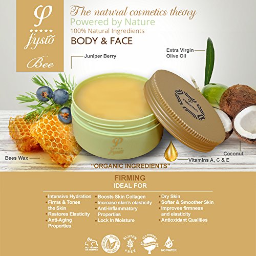 Crema Reafirmante Corporal con Cera de Abeja Orgánica, Aceite de Oliva Virgen Extra y Aceites Esenciales - 200ml - Para el cuerpo, la cara, el cuello y el pecho - Mejor Reafirmante / Tonificador Corporal - Piel visiblemente más firme y apretada.