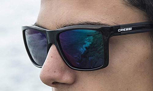 Cressi Rio Sunglasses Gafas de Sol Deportivo Polarizados, Unisex Adultos, Crystal Azul/Lentes Espejadas Azul, Talla única