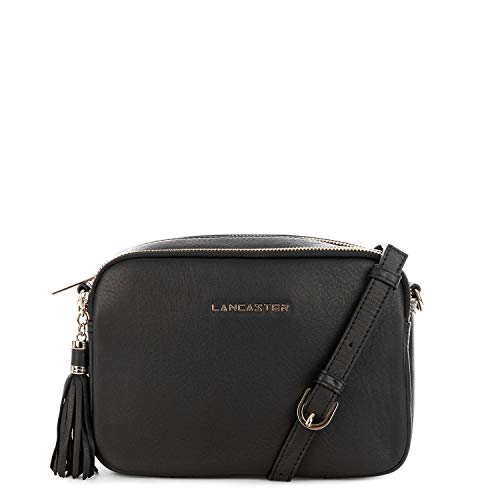 Crossbody Lancaster Mademoiselle Ana en piel martillada negra