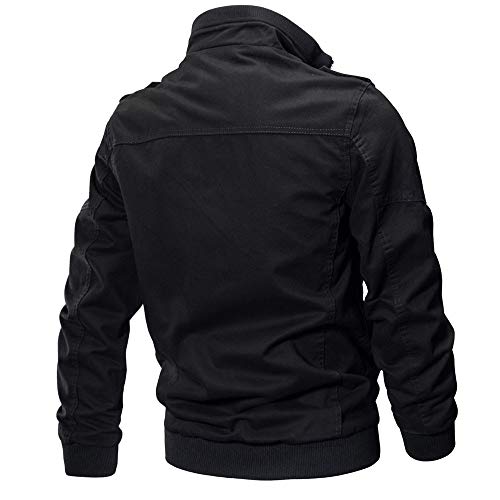 DEELIN Ropa De Hombre De Gran TamañO Moda Invierno Guapo Abrigo Militar TáCtico Chaqueta Transpirable Luz Cazadora Chaqueta Abrigo (6XL, Negro)