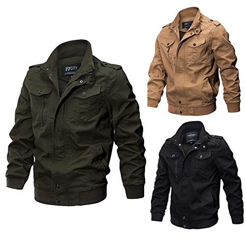 DEELIN Ropa De Hombre De Gran TamañO Moda Invierno Guapo Abrigo Militar TáCtico Chaqueta Transpirable Luz Cazadora Chaqueta Abrigo (6XL, Negro)