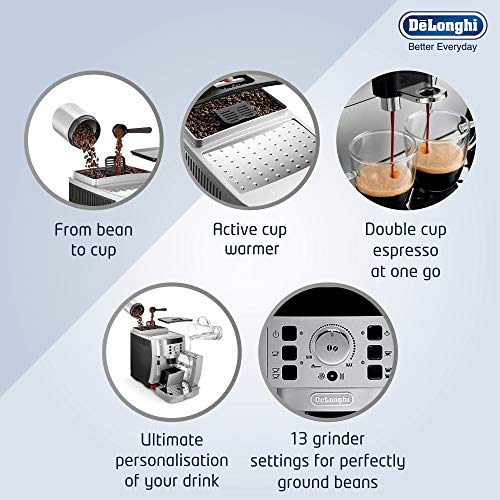 De'longhi Magnifica S Ecam 22.110.SB - Cafetera superautomática, 15 bares de presión, 13 programas ajustables, limpieza automática, sistema cappuccino, color plata