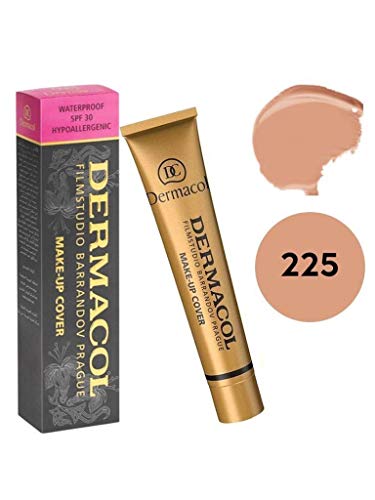 Dermacol Makeup Cover Total - Maquillaje Corrector Resistente al Agua SPF 30, 30 g, color 225