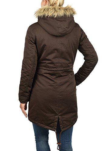 Desires Anna Parka Abrigo Chaqueta De Invierno con Forro De Peluche Y Capucha Efecto Pelo para Mujer con Capucha con Forro Suave De Peluche, tamaño:XS, Color:Coffee Bean (5973)