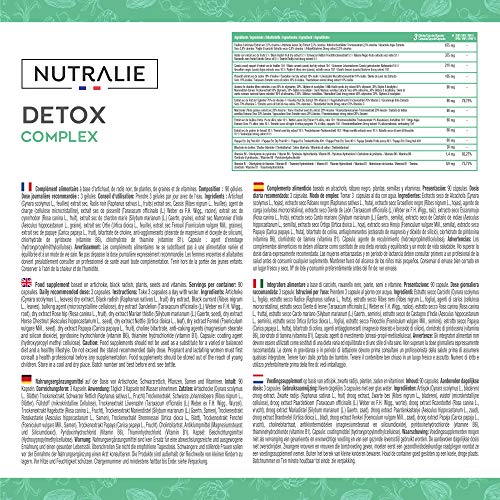 Detox Potente Hígado | Plan Detox Adelgazante y Diurético Vegano | Cleanser para Eliminar Toxinas con Alcachofa, Rábano Negro, Vitaminas y +8 Plantas y Semillas | 90 Cápsulas Veganas Nutralie