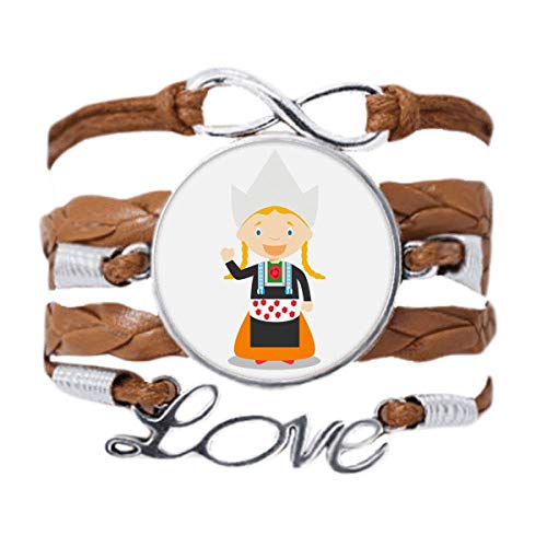 DIYthinker Pigtails Girl Países Bajos - Pulsera de cadena de amor, adorno de cuerda para regalo