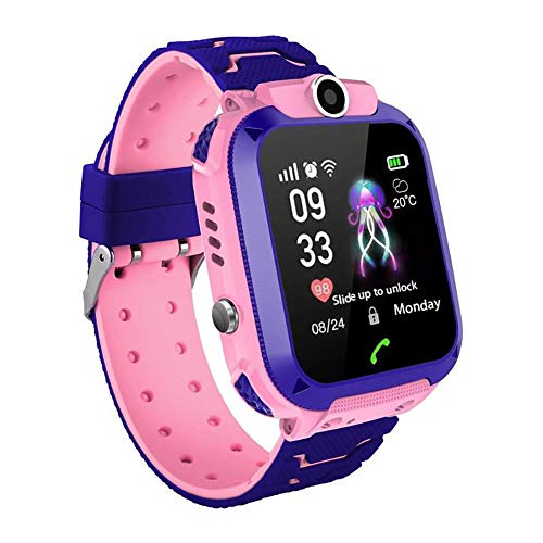 Doolland Reloj Inteligente Smartwatch para niños, rastreador de ubicación LBS, Reloj del teléfono, Reloj de cámara, Chat de Voz, Llamadas telefónicas