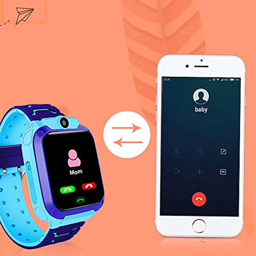 Doolland Reloj Inteligente Smartwatch para niños, rastreador de ubicación LBS, Reloj del teléfono, Reloj de cámara, Chat de Voz, Llamadas telefónicas