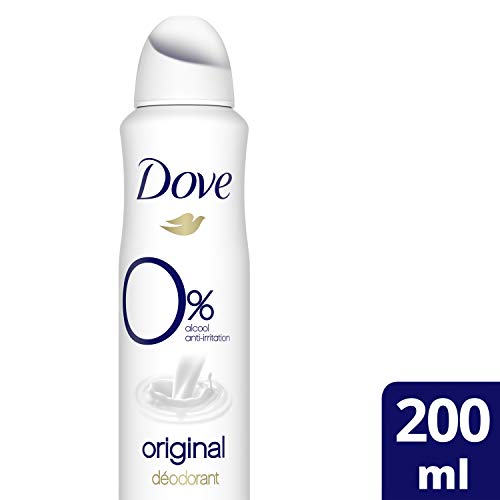 Dove Original - Desodorante 0% sales de aluminio, aerosol, 200 ml, 24 horas