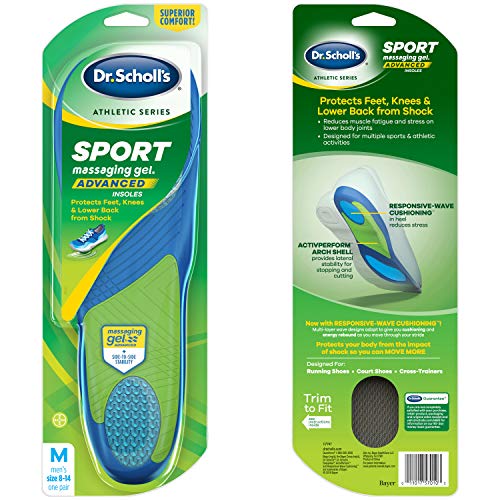 Dr. Scholl's Athletic Series - Plantillas deportivas para hombre, 1 par, talla 8-14