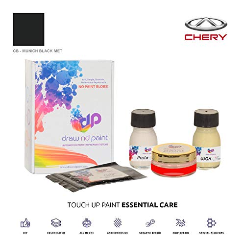 DrawndPaint for/Chery A520 / Munich Black Met - CB/Touch-UP Sistema DE Pintura Coincidencia EXACTA/Essential Care