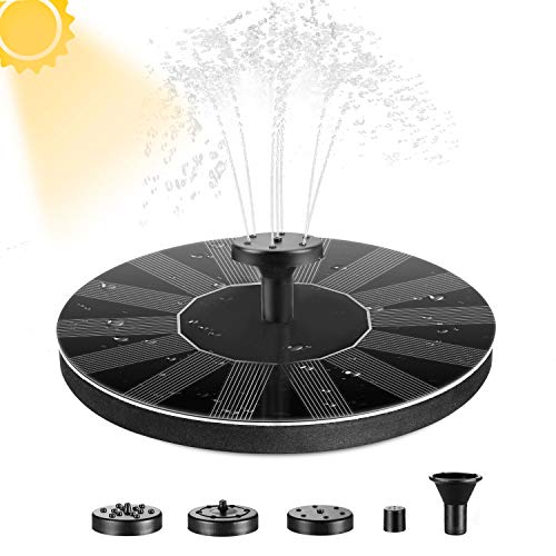 E-More Solar Fuente Bomba 1.4W Fuente Solar Jardín Solar Panel Flotador Fuente, Bomba Estanque Solar con 4 boquillas Ideal para Pequeño Estanque, Piscina Estanque, Fish Tank, Decoración del Jardín