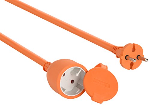 Electraline 20857037F - Cable alargador eléctrico para jardín (40 m) color naranja