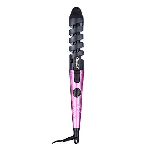 Eléctrica Rizador de Pelo de Cerámica Espiral Rodillos de Pelo Curling Iron Wand Salon Herramientas de Peinado de Cabello (morado)