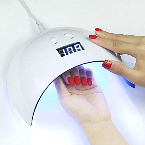 Elite99 Lámpara UV LED para Uñas 24w, 12 Colores Kit de Esmaltes Semipermanentes en Gel UV LED, Base y Top Coat, Removedor de Uñas 001