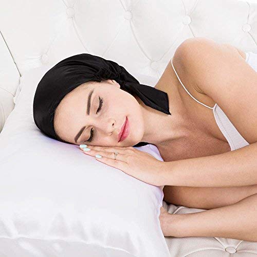 Emmet Gorro de Dormir Mujer Pura Seda Sombrero para Dormir elástico Hace Que tu Cabello se Sienta Sedoso y Mantiene el Estilo (Rosa Profundo, Talla única)