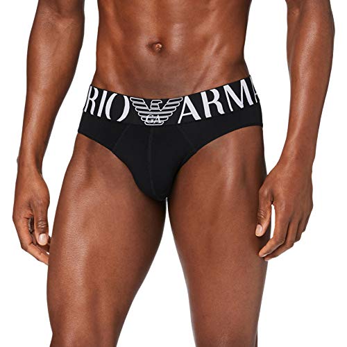 Emporio Armani CC716 110814_00020 Slip, Negro (Black), Large (Tamaño del Fabricante:L) para Hombre