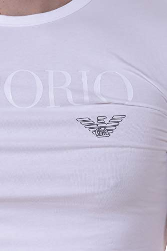 Emporio Armani CC716 111035_00010 Camiseta Interior, Blanco (White), Small (Tamaño del Fabricante:S) (Pack de 2) para Hombre