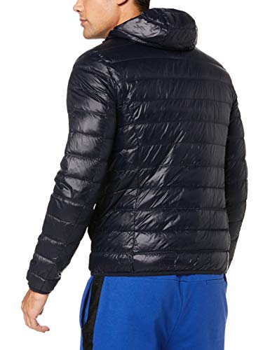 Emporio Armani Train Core Down Hooded Jacket Chamarra de plumas, Noche Azul, L para Hombre