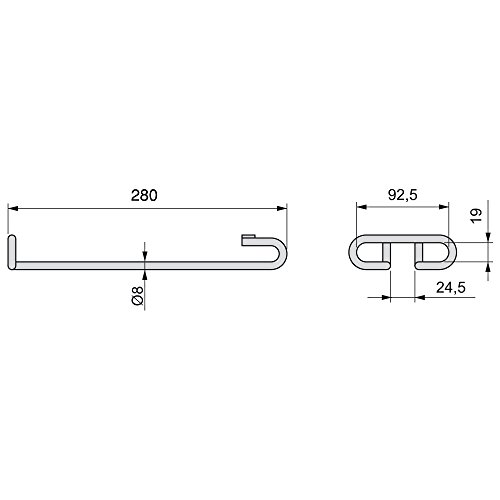 EMUCA Soporte para Copas Colgante, Porta Copas para Mueble, Bar o estantería de Acero Cromado, 28cm