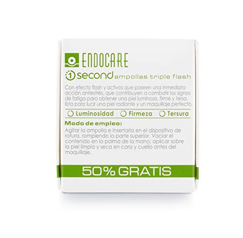 Endocare Essential Ampollas 1 Second Triple Flash - Efecto Buena Cara Inmediato, Piel Firme para un Rostro Radiante y un Maquillaje Perfecto, 4 Unidades