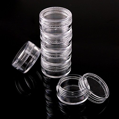 Envases para Cosmetica,Worsendy Contenedor de Cosméticos,Contenedor de Cosméticos Bote Tarro de Viaje Set con Tapa para Almacenaje de Maquillaje Cremas Muestras,5g/10g/15g/20g Gramos (Transparent,5g)