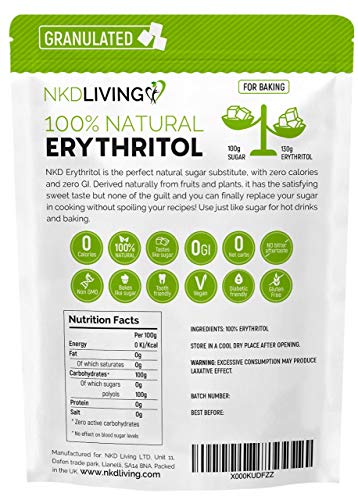 Eritritol 100 % natural 1 kg | Sustituto del azúcar con cero calorías