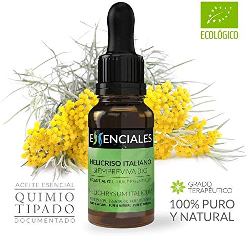 Essenciales - Aceite Esencial de Helicriso Italiano/Siempreviva BIO, Ecológico 100% Puro, 5 ml | Aceite Esencial Helichrysum Italicum