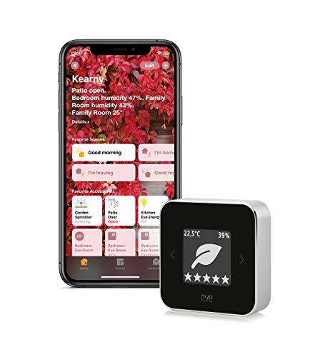 Eve Room - Monitor de calidad del aire, última generación, non occorrono bridge o gateway, negro (Apple HomeKit)