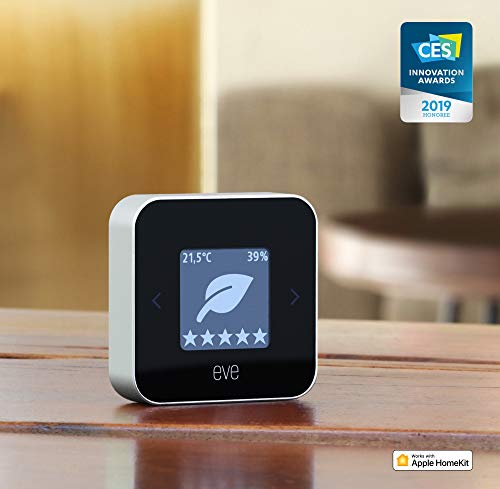 Eve Room - Monitor de calidad del aire, última generación, non occorrono bridge o gateway, negro (Apple HomeKit)