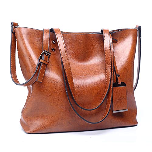 EVEOUT Bolso de Cuero Vegano Suave para Mujer,Bolsos de Mano Retro, Bolso de Hombro con Asa Superior para el Trabajo Casual, Bolso Clásico de Hobo con Borla Bolsas de Viaje para Mujer