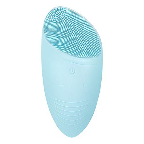 FASHSMILE Limpiador Facial Silicona Ultrasonico - Puerto de carga no poroso 5 - Velocidad Ajustable Recargable Cepillo Facial Electrico para Todo Tipo De Pieles (B-Azul)