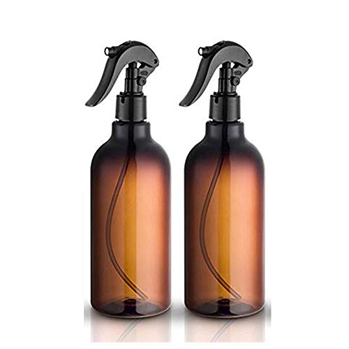 Felly Botellas de Spray, 2 Unidades de 500 ml/16 oz Botellas de Spray vacías de plástico con pulverizador Fino Negro rellenable contenedor para aceites Esenciales, Limpieza, Cocina, jardín, Pelo