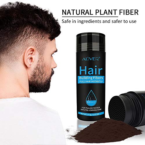 Fibras Capilares Aliver Para Cabello Debilitado Fórmula Natural Indetectable Cabello Más Grueso Y Más Lleno En 15 Segundos Oculta La Pérdida De Cabello Hombres Y Mujeres (Marron Oscuro)