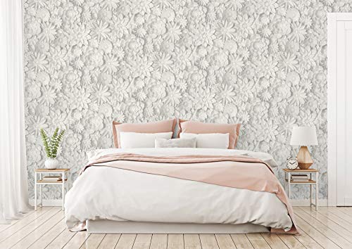 Fine Décor 3D Floral Blanco, Talla Única