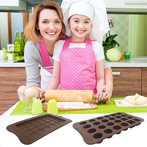 FineGood 4 moldes de silicona para chocolate, antiadherentes, proteínas y energía, bandeja para cubitos de hielo, molde para cocina