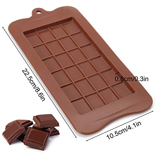 FineGood 4 moldes de silicona para chocolate, antiadherentes, proteínas y energía, bandeja para cubitos de hielo, molde para cocina