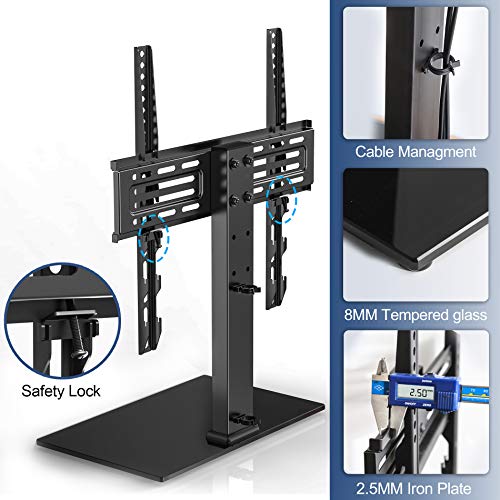 FITUEYES Soporte TV Pie de 26 a 55 Pulgadas Altura Ajustable MAX VESA 400 x 400 mm