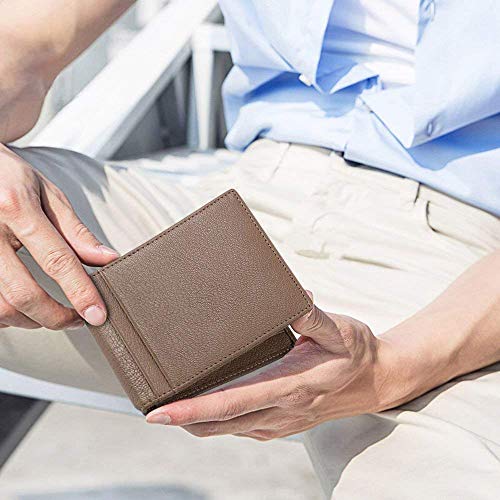 flintronic® Cartera Tarjeta de Crédito, Slim RFID Bloqueo Monedero de Cuero, Carpeta del Cuero, Tarjetas de Visita Tarjeta de Crédito, Alojar hasta 11 Tarjetas (Chocolate)