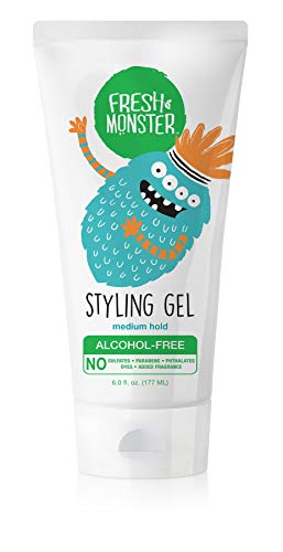 Fresh Monster Gel natural para el cabello para niños y bebés, sin alcohol, sin toxinas, de fijación media flexible 6 onzas