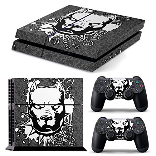 Funky Planet PS4 Umbrella Cuerpo Completo Accesorios Adhesivos sobre de la Piel Cubren la Etiqueta para PS4 Playstation 4, PS4 para la Etiqueta engomada (Pitbull)