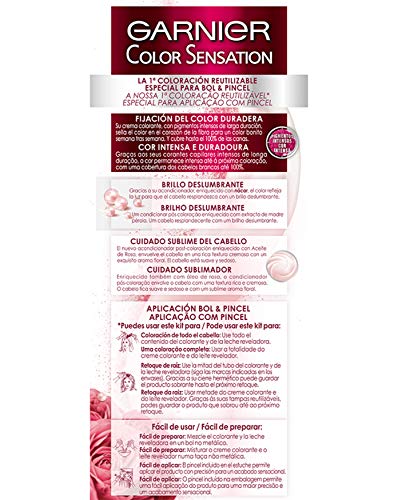 Garnier Color Sensation - Tinte Permanente Castaño Luminoso 5.0, disponible en más de 20 tonos