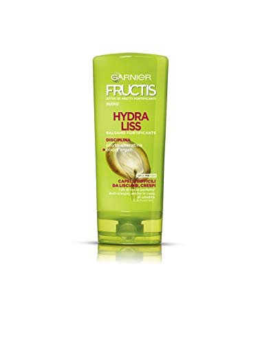 Garnier Fructis Acondicionador Hydra Liss con phyto-cheratina rinforzante y aceite de argan para el cabello difficili alisadora de, 200 ml (Paquete de 2)