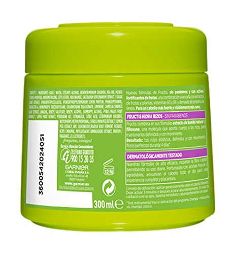 GARNIER Fructis Hidra Rizos Mascarilla Capilar Pelo Rizado u Ondulado - 300 ml