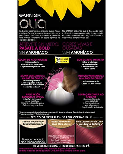 Garnier Olia - Coloración Permanente sin Amoniaco, con Aceites Florales de Origen Natural - Tono Bold Rosa Neón 7.22 - Más de 25 tonos - Pack 2 x 270 g