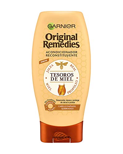 Garnier Original Remedies Acondicionador Reconstituyente Tesoros de Miel, para Pelo Seco o Dañado, Quebradizo - 250 ml