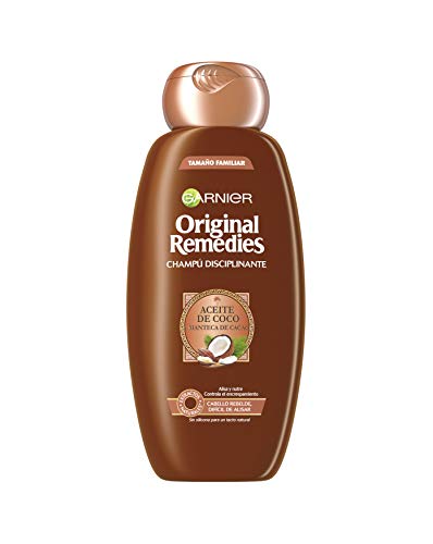 Garnier Original Remedies - Champú Disciplinante con Aceite de Coco y Manteca de Cacao para Pelo Rebelde y Difícil de Alisar - 300 ml